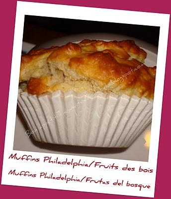 Muffins Philadelphia/Fruits des bois - Muffins Philadelphia/Frutas del bosque