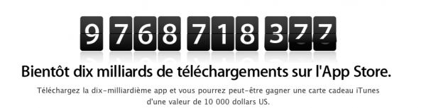 [Apple] Le compte à rebours a commencé : 10 Milliards de Téléchargements