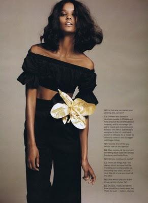 Liya Kebede dans le Marie-Claire US