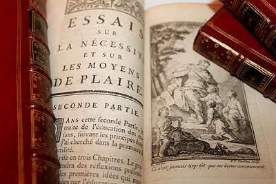 Les Oeuvres de Moncrif (1768). Superbe exemplaire relié en maroquin rouge de l’époque.