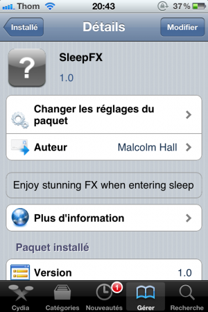 SleepFX : Ajouter des effets lors de la mise veille !