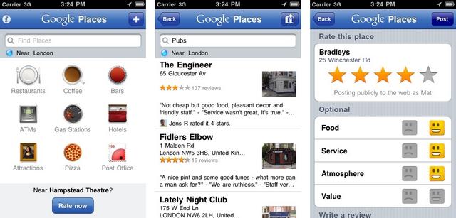 Google Places pour iPhone/iPod Touch débarque sur l’AppStore