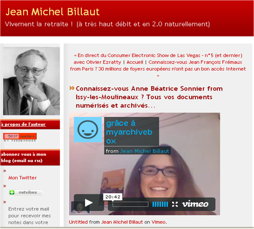 Interview d'Anne-Béatrice par Jean Michel Billaut