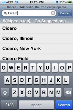 Cicero 1.0 : Recherche personnalisée sur Safari
