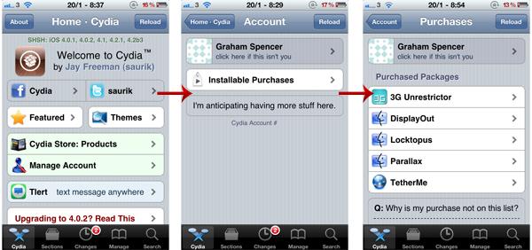 Conservez un historique de vos achats sur le Cydia Store avec Manage Account