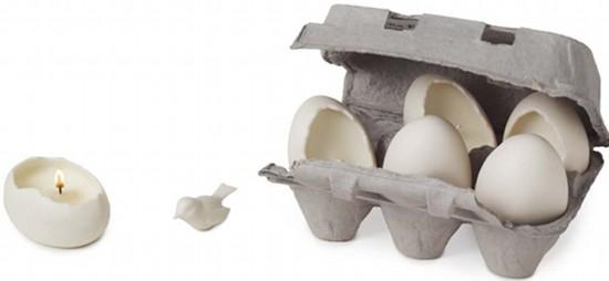 Des boîtes de 6 bougies en porcelaine