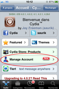 Cydia: gérer votre historique d’achats avec « Manage Account »