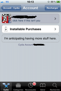 Cydia: gérer votre historique d’achats avec « Manage Account »