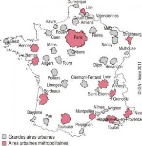 Les aires urbaines en France en 2011