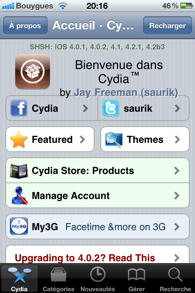 Cydia : Désormais l’Option Manage Account !