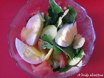 Salade alsacienne cube-tranche-rondelle