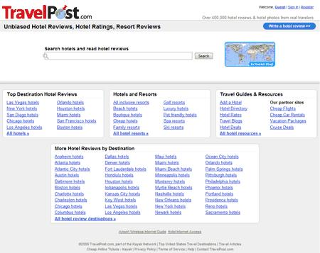 TravelPost.com : méta moteur de recherche d'hôtel et avis d'internautes