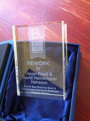 Rework, livre de l'année 2010 par 800 CEO Read