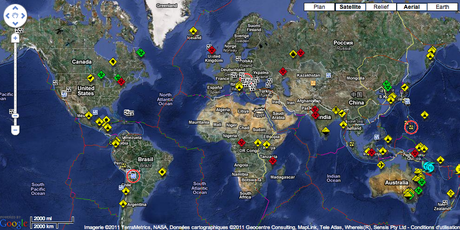 Carte mondiale des catastrophes et accidents en temps réel