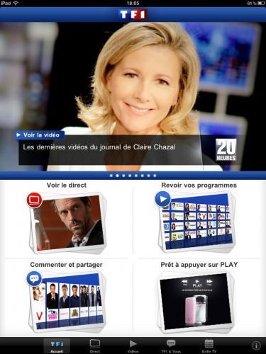 L’application TF1 pour iPhone / iPod Touch et iPad disponible sur l’App Store