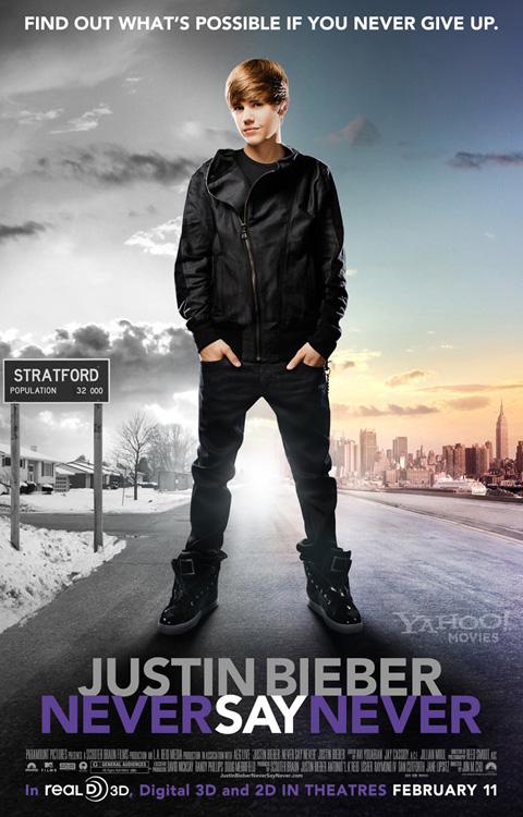 Never Say Never 3D ... nouvelle affiche US pour le film de Justin Bieber