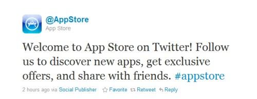 L'App Store iPhone/iPad ouvre son compte Twitter...