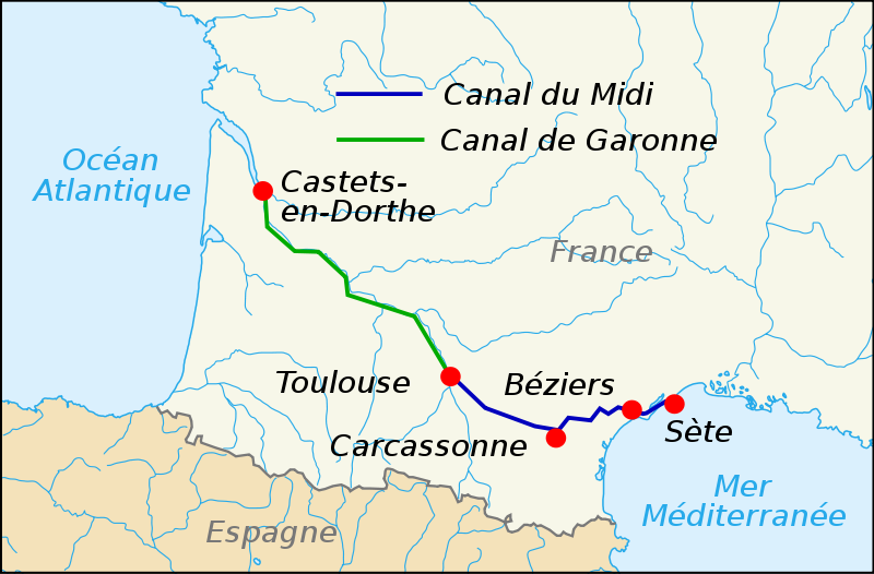 Fichier:Canal du Midi map-fr.svg