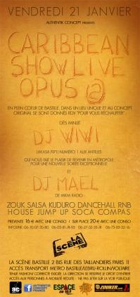 CARIBBEAN SHOW LIVE OPUS 2 - Soirée Généraliste Scène Bastille Paris