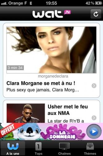 Aperçu de l’application iPhone Wat.tv disponible prochainement sur l’App Store