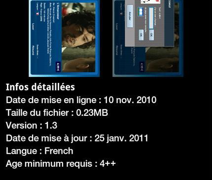 Mise à jour de l’application Video Futur version 1.3 sur la Galaxy Tab