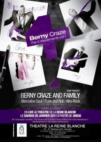 Concert Berny Craze & Family - Concert théâtre de la reine blanche paris