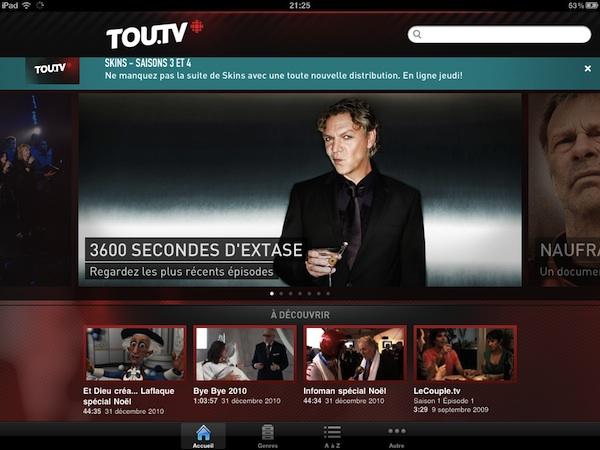 toutv ipad La télé de rattrapage sur votre iPad et iPhone avec Tou.tv [Canada]