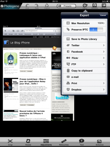 Promotion sur l’application Photogene : Retouchez vos photos sur l’iPad