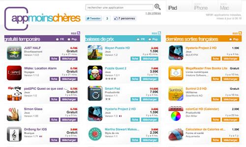 Découvrez Appmoinscheres.com ; appli gratuites, baisses de prix et sorties FR en Live