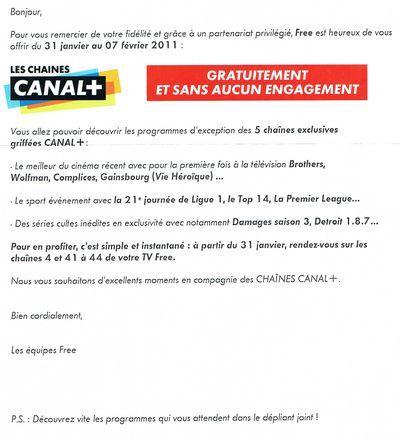 Free : Les 5 chaînes Canal+ offertes durant 1 semaine !