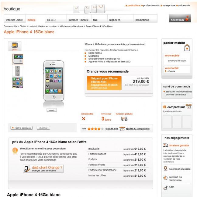 Apple iPhone 4 Blanc 16 Go