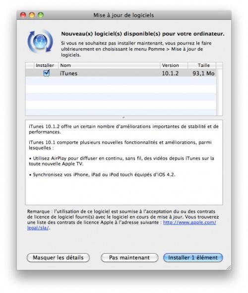 iTunes passe en version 10.1.2