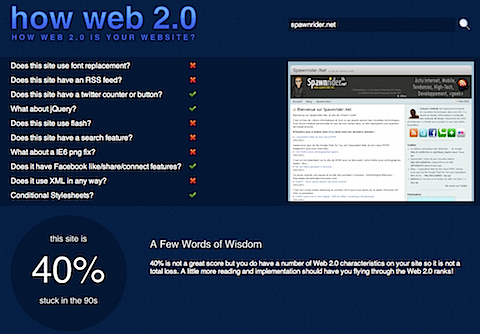 web20site Votre site est il totalement Web 2.0 ?