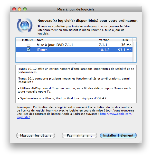 iTunes 10.1.2 disponible au téléchargement