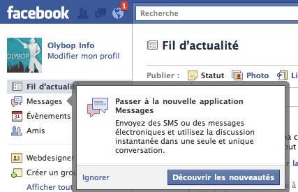 La nouvelle fonction Message de facebook [Fr]