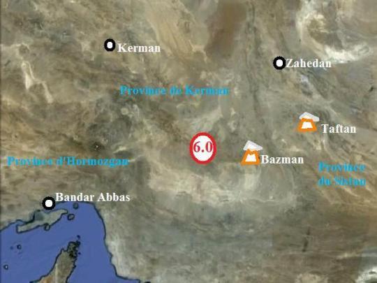Un séisme de forte magnitude, 6.1, frappe le Sud-Est de l'Iran, le 27 Janvier 2011