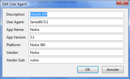 SFR & La 3G+ illimité sur son ordinateur User Agent Switcher