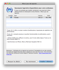 iTunes mis à jour en 10.1.2