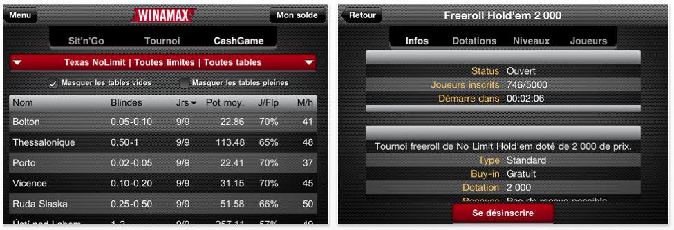 winamax iphone argent reel 2 Winamax lance son application en argent réel pour Iphone!