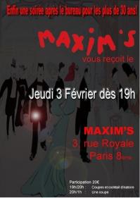 AfterWork reservée aux trentenaires chez MAXIM'S - Soirée After Work Maxim's Paris
