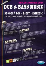 DUB & BASS MUSIC - Soirée le belushis paris