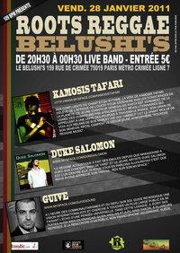 REGGAE ROOTS au Belushi's Vend. 28 Jan. - Concert le belushi's paris