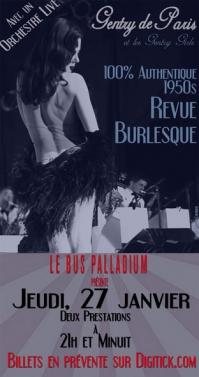 L'effeuilleuse Gentry de Paris avec son Orchestre - Autre Bus Palladium Paris