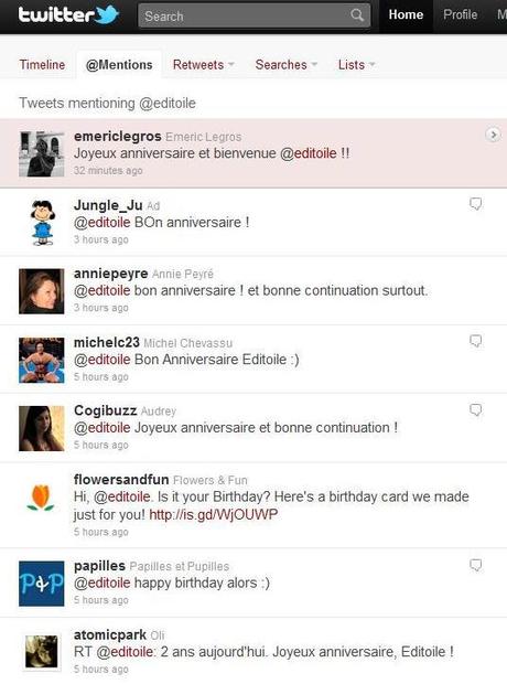 Twitter_anniv Editoile fête ses 2 ans