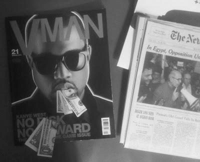 Kanye West en couverture de VMAN mag en février