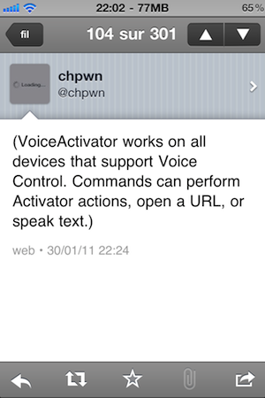 VoiceActivator, le nouveau tweak de Chpwn