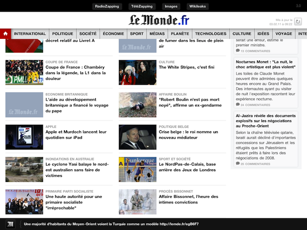 Le Monde.fr débarque sur iPad en version 3.0