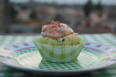cupcake salé : saumon, thon, courgette, fromage, j'en passe et des meilleurs...