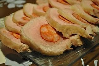 Filet de porc (ou longe) farci au chorizo, mayonnaise piquante lime et harissa