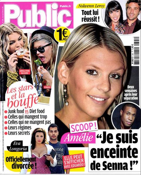 Amélie enceinte de Senna ... la preuve avec la Une de Public